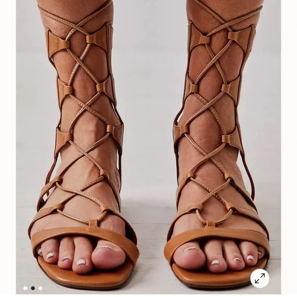 Free people gladiator tie up sandals - Picture 2 of 11